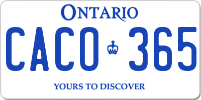 ON license plate CACO365