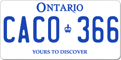 ON license plate CACO366