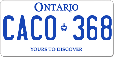 ON license plate CACO368