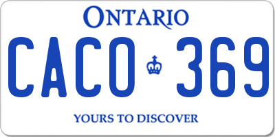 ON license plate CACO369