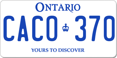 ON license plate CACO370