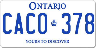 ON license plate CACO378