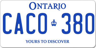 ON license plate CACO380