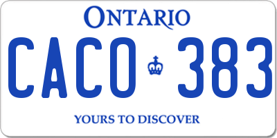 ON license plate CACO383