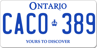 ON license plate CACO389