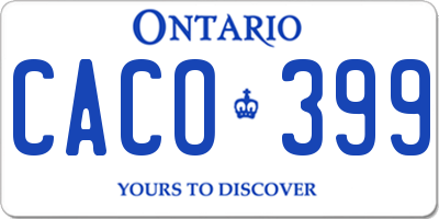 ON license plate CACO399