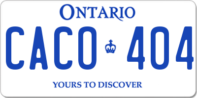 ON license plate CACO404