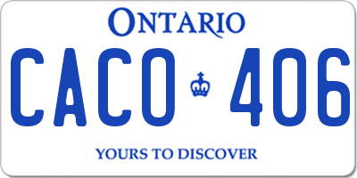 ON license plate CACO406