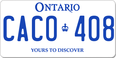 ON license plate CACO408