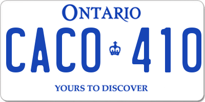 ON license plate CACO410