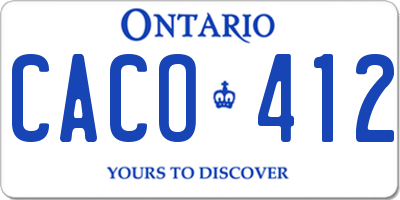 ON license plate CACO412