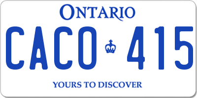 ON license plate CACO415