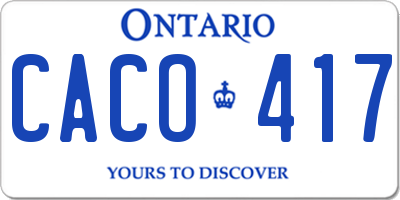 ON license plate CACO417