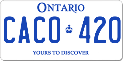 ON license plate CACO420