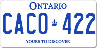 ON license plate CACO422