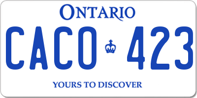 ON license plate CACO423