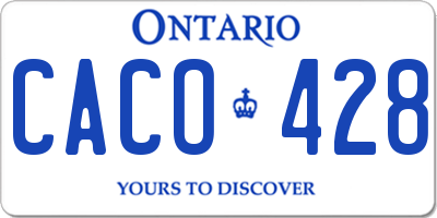 ON license plate CACO428