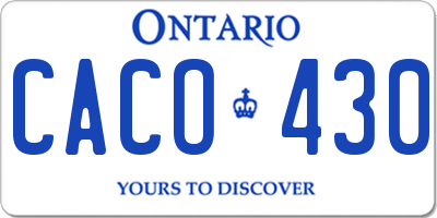 ON license plate CACO430