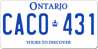 ON license plate CACO431