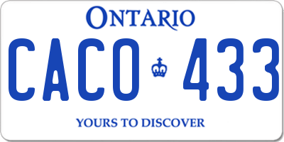 ON license plate CACO433