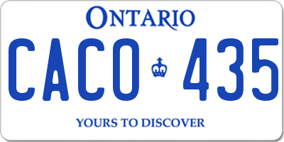 ON license plate CACO435