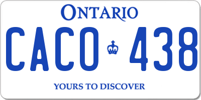 ON license plate CACO438