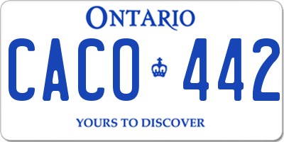 ON license plate CACO442