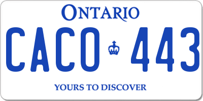 ON license plate CACO443