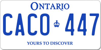 ON license plate CACO447