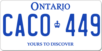 ON license plate CACO449