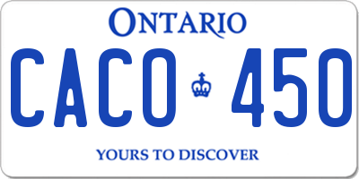 ON license plate CACO450