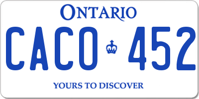 ON license plate CACO452