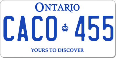 ON license plate CACO455