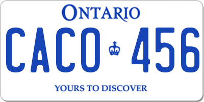 ON license plate CACO456