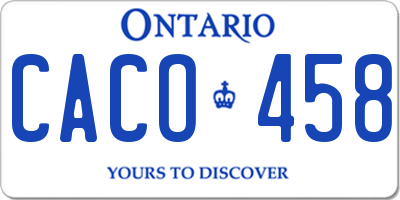 ON license plate CACO458