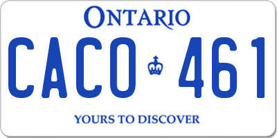 ON license plate CACO461