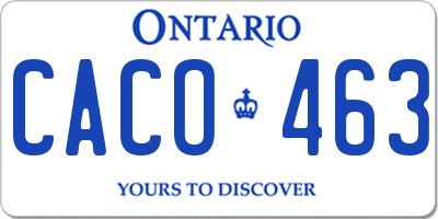 ON license plate CACO463