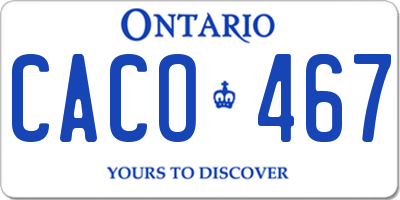 ON license plate CACO467