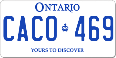 ON license plate CACO469