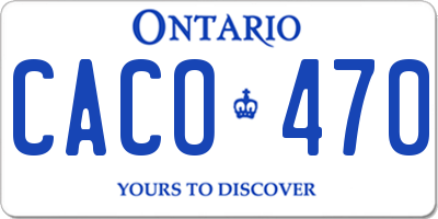 ON license plate CACO470