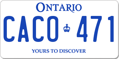 ON license plate CACO471