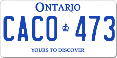 ON license plate CACO473