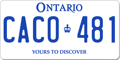 ON license plate CACO481