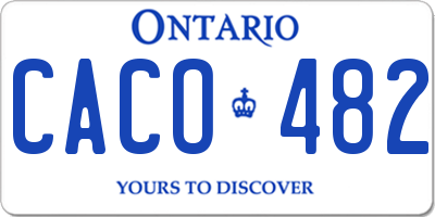 ON license plate CACO482