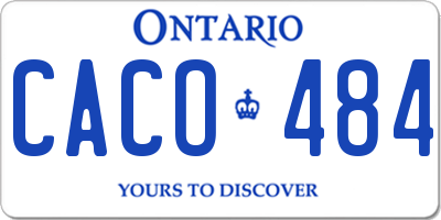 ON license plate CACO484