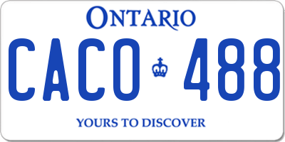 ON license plate CACO488