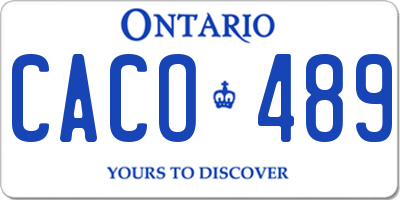 ON license plate CACO489