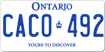 ON license plate CACO492