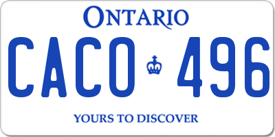 ON license plate CACO496