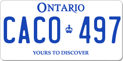 ON license plate CACO497